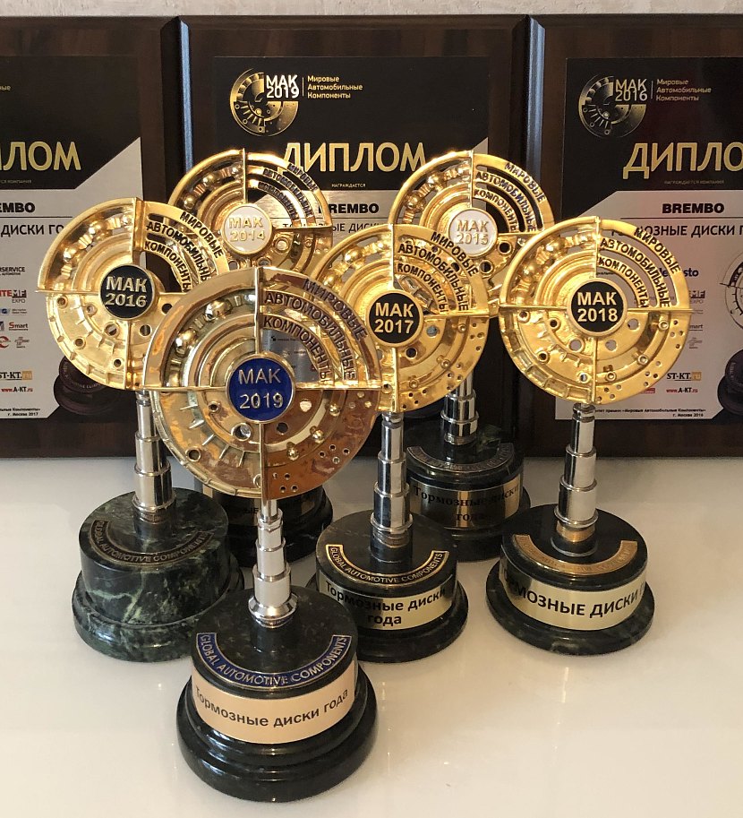 ​Brembo - победитель премии «Мировые Автомобильные Компоненты 2019» в номинации «Тормозные диски года» 