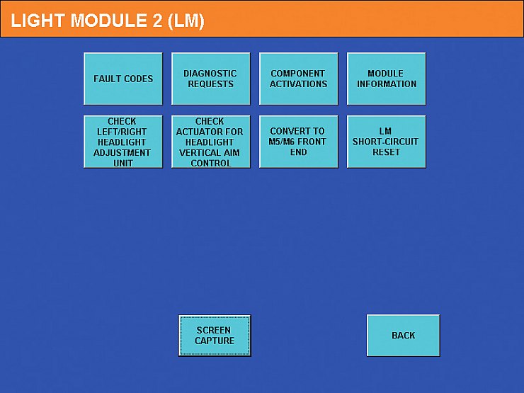 Экран 6 — функциональное меню модуля освещения LM
