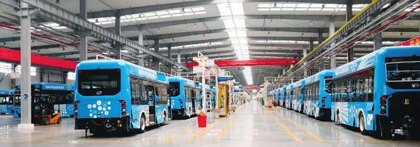 Рис. 7. Линия по производству 300 автобусов на новом заводе Feichi Yunfu в ноябре 2017 года
