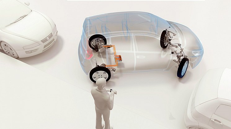 Smart Parking Assist (парковочный ассистент) объединяет инновационные разработки
подвески, привода и электроники. Парковать машину теперь можно за пределами салона
автомобиля с помощью смарт-устройства. А реальная парковка показана на фото
на заставке