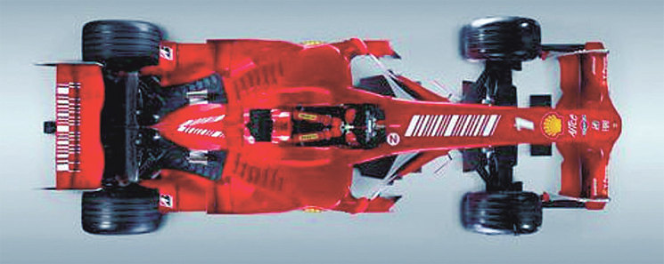 Для болида Ferrari F2008 износ колес – дело десятое, чего нельзя сказать об отзывчивости рулевого управления (впереди – toe-out) и компенсации избыточной поворачиваемости (сзади – toe-in)