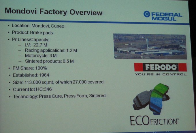 Данные по заводу Ferodo в Мондови. Отправляемся туда.
