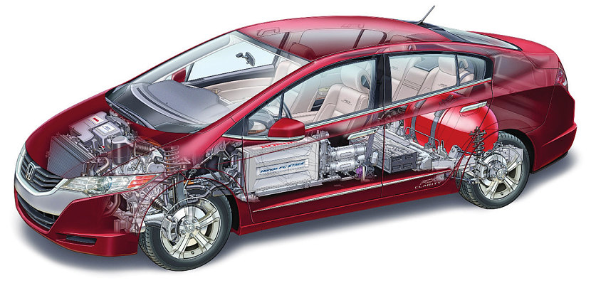 Одна из первых версий автомобиля Honda Clarity на топливных элементах